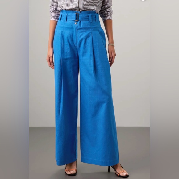Pants - Eudon Choi Wide Leg Linen Trousers